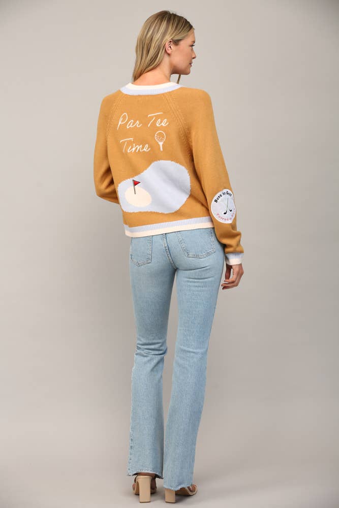 Golf Embroidered Cardigan