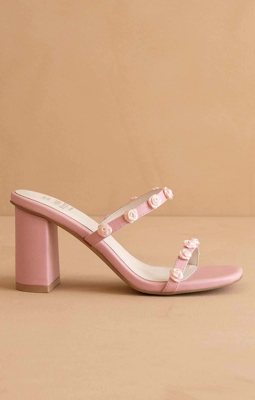 The Nia Pink | Rosette Adorned Heel