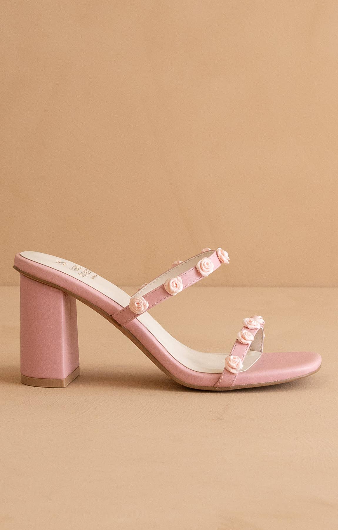 The Nia Pink | Rosette Adorned Heel