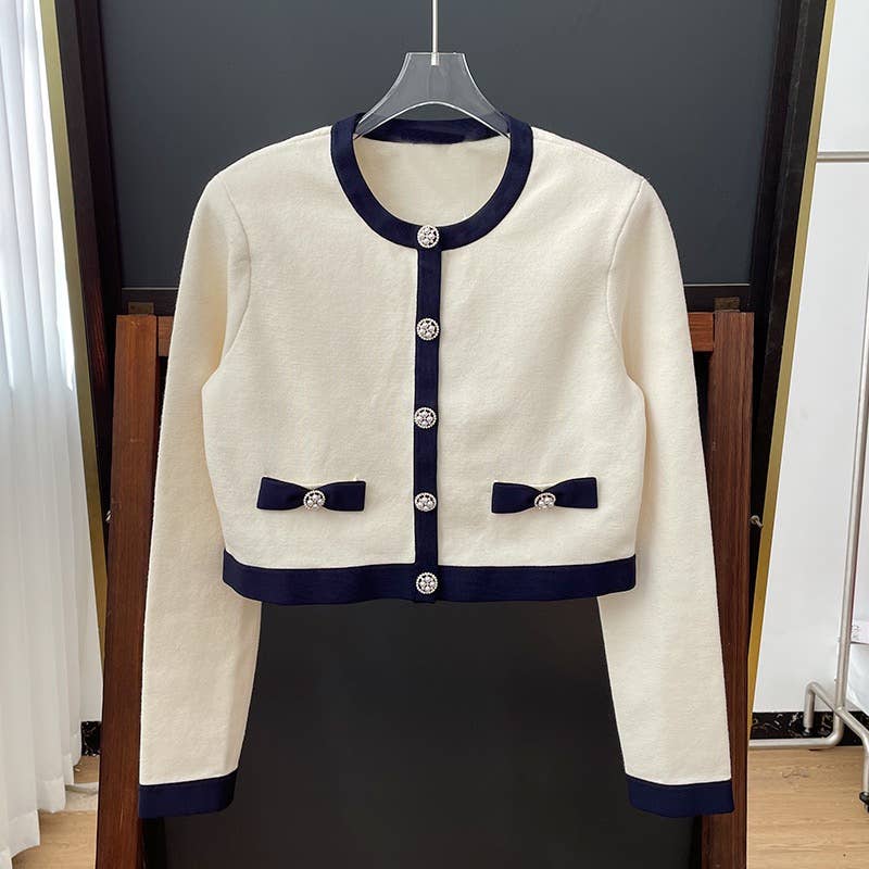 Bow Knitted Skirt Set
