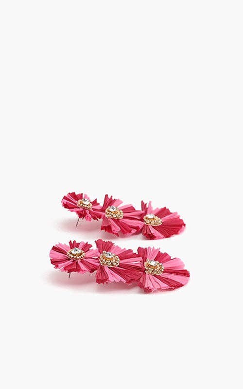 Pink Raffia Earrings