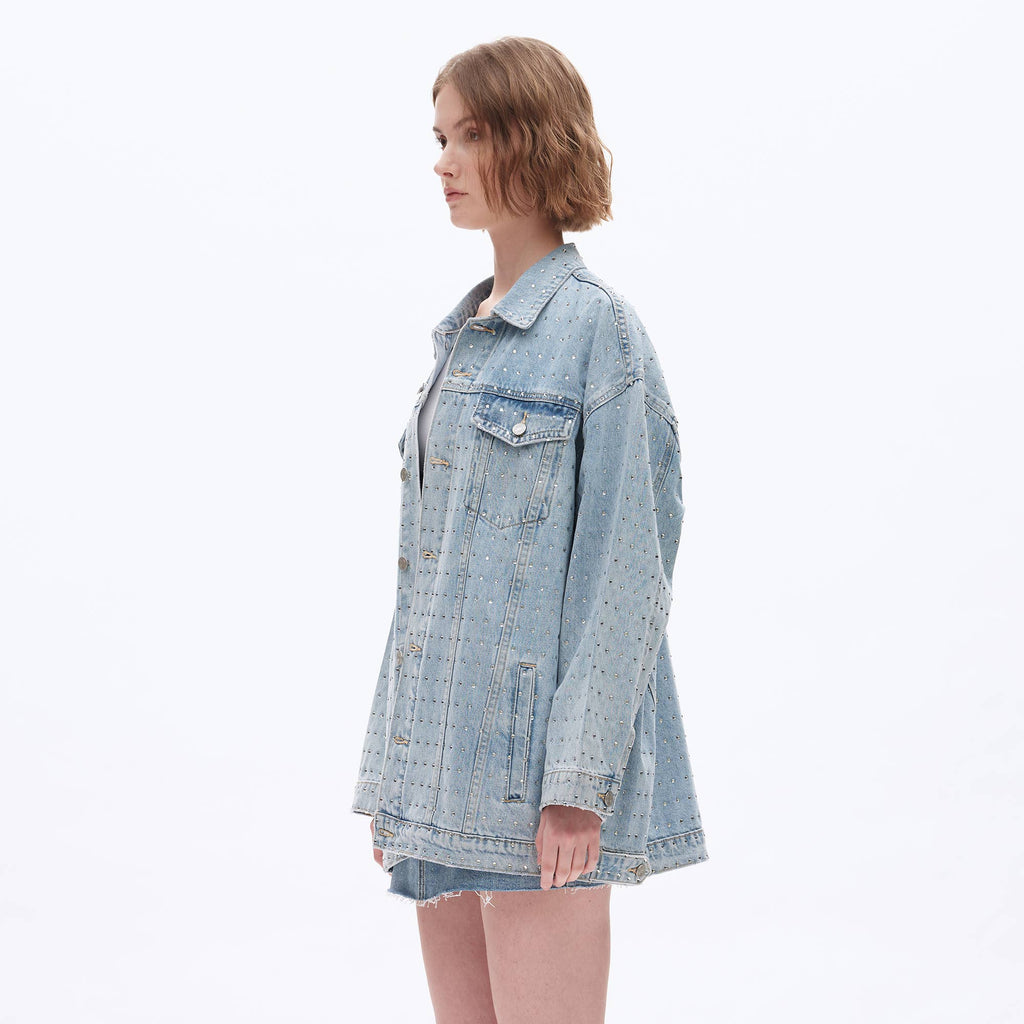 LONG SLEEVE EMBELLISHED DENIM JACKET BYJ9053