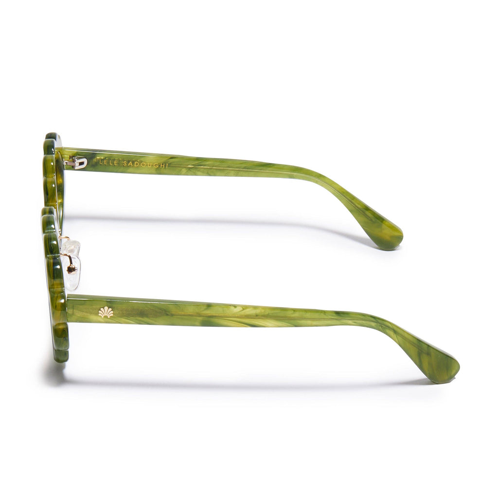 Fern Green Daisy Oval Sunglasses