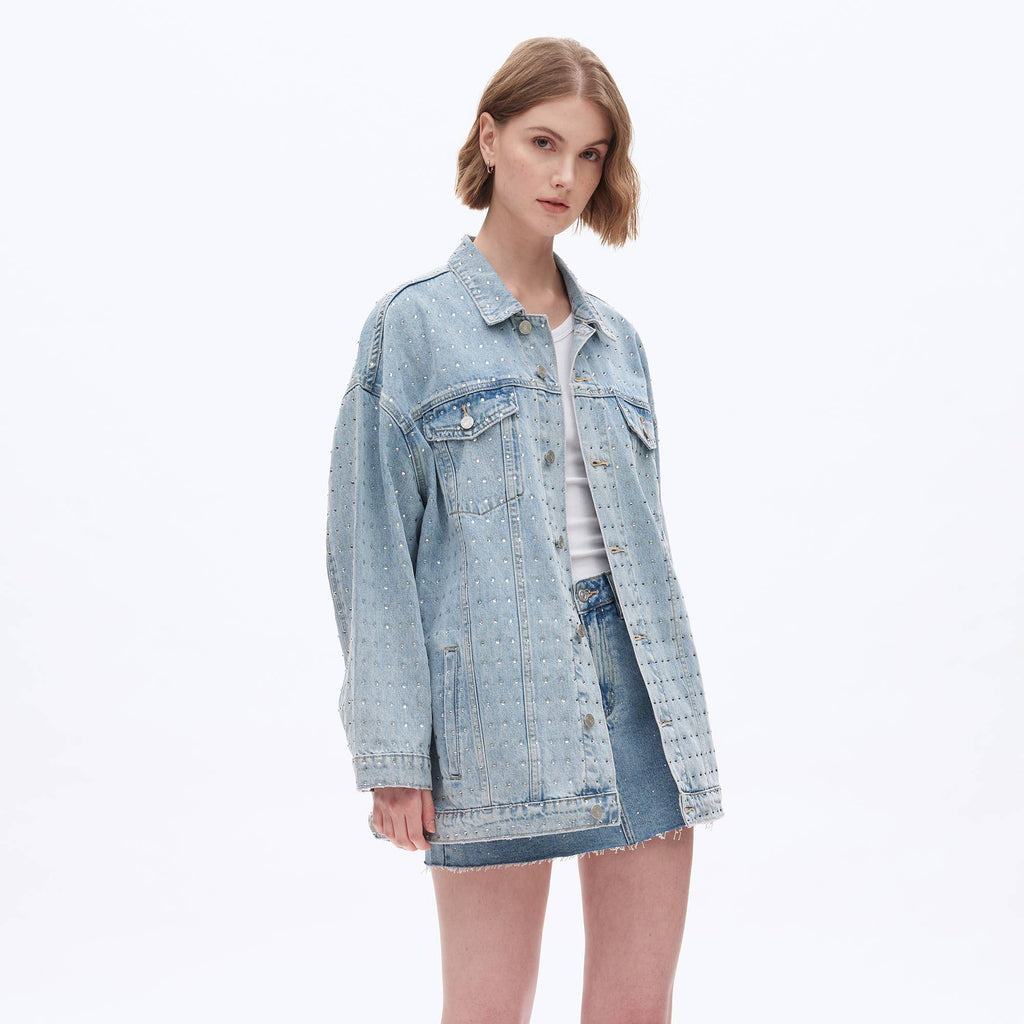 LONG SLEEVE EMBELLISHED DENIM JACKET BYJ9053