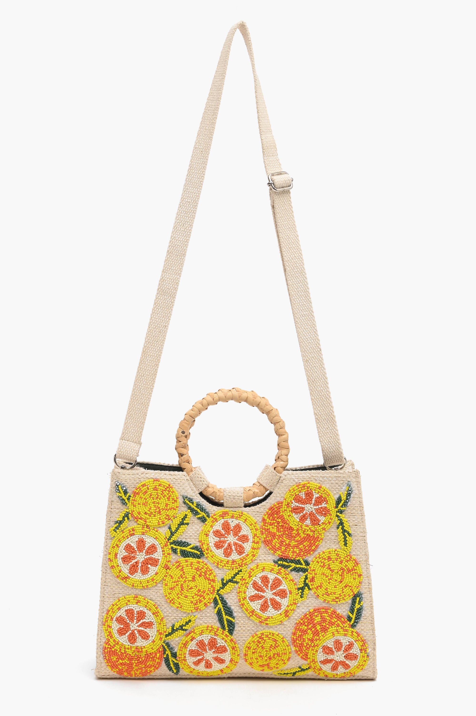 Orange Beaded shoulder bag
