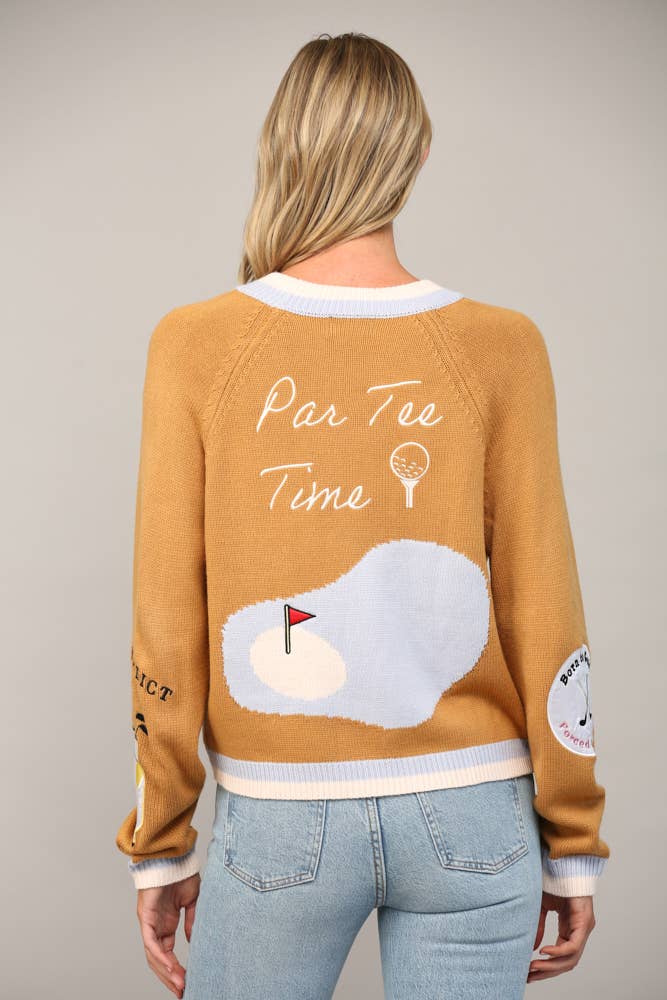 Golf Embroidered Cardigan