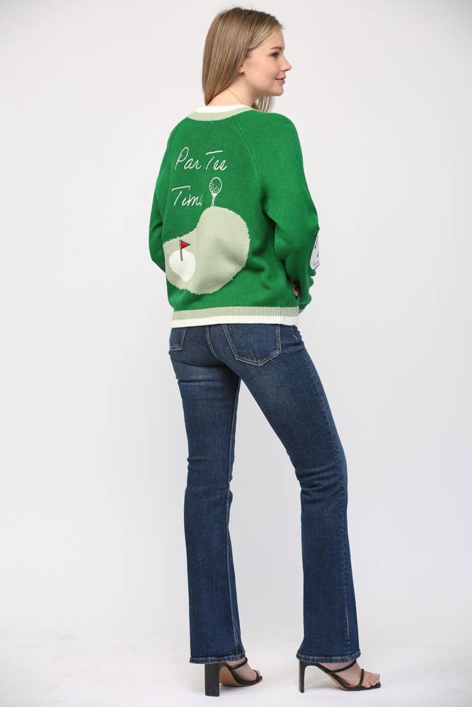 Golf Embroidered Cardigan