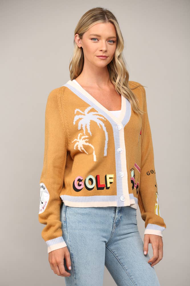 Golf Embroidered Cardigan