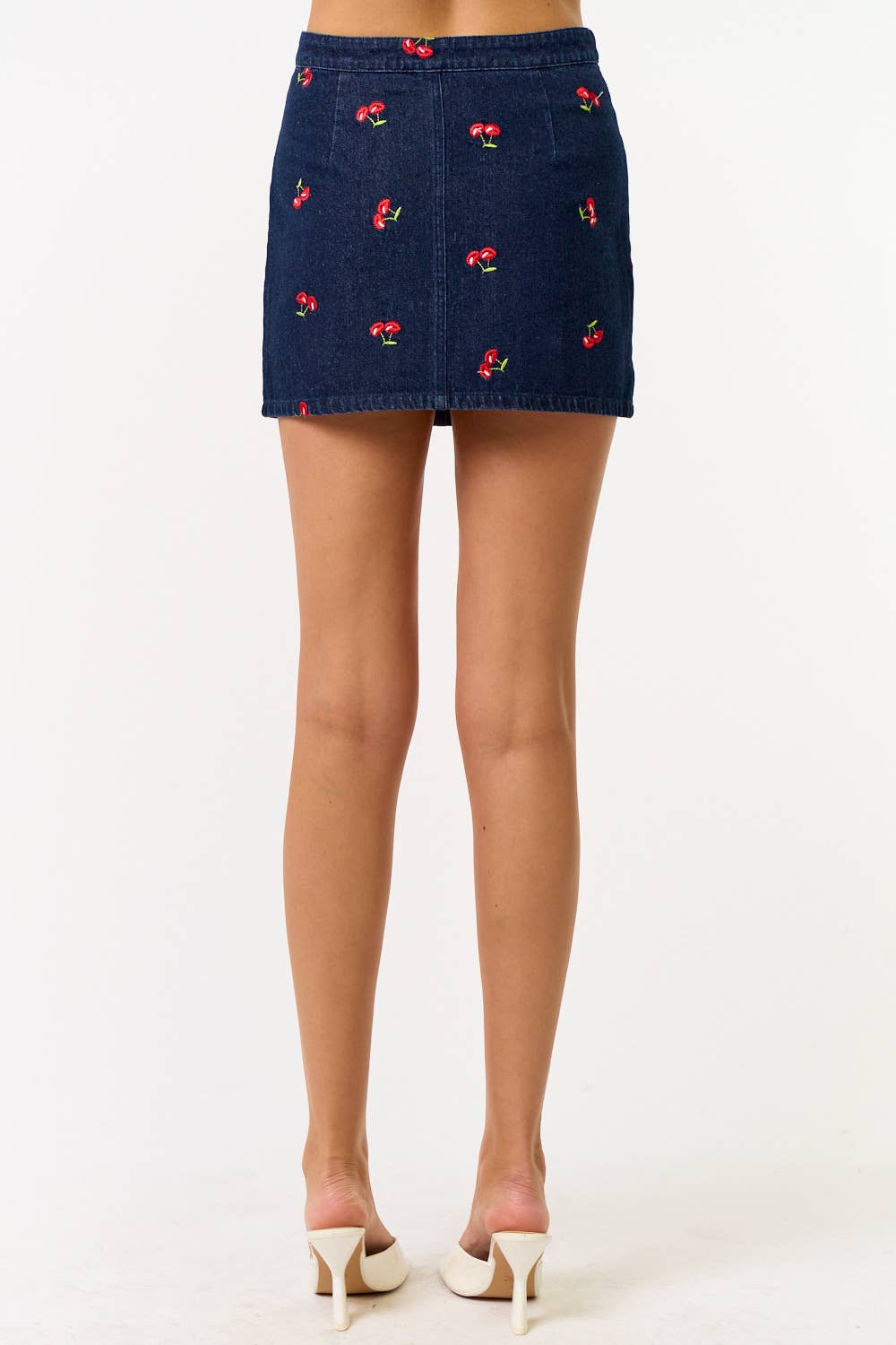 Cherry Denim Mini Skirt