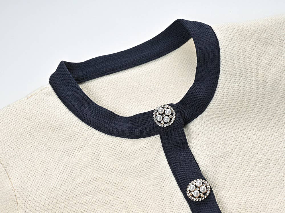 Bow Knitted Skirt Set