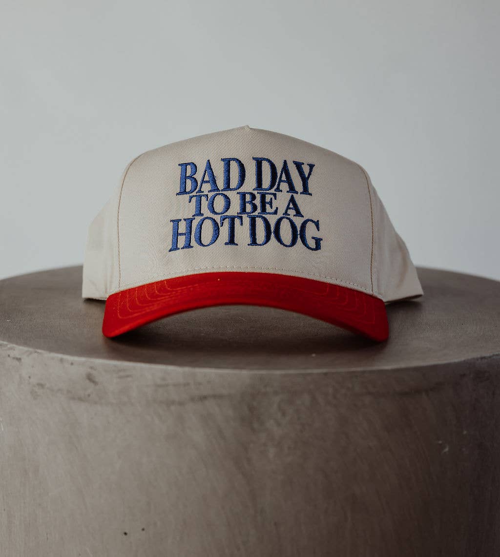 Bad Day to Be a Hot Dog Vintage Embroidered Trucker Hat