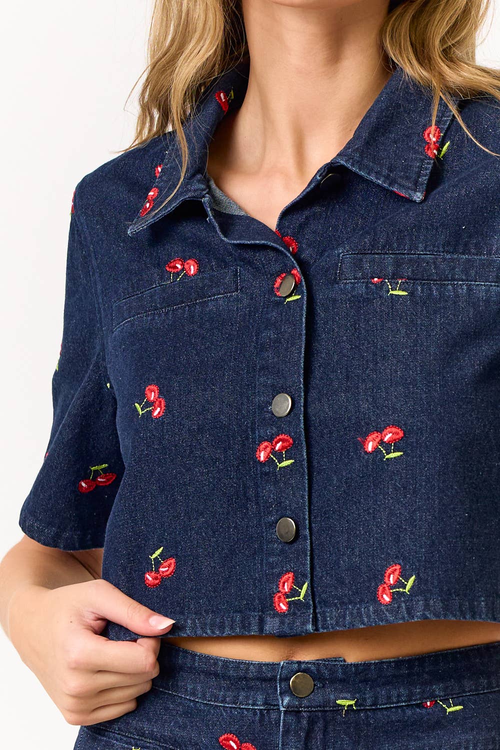 Cherry Denim Top