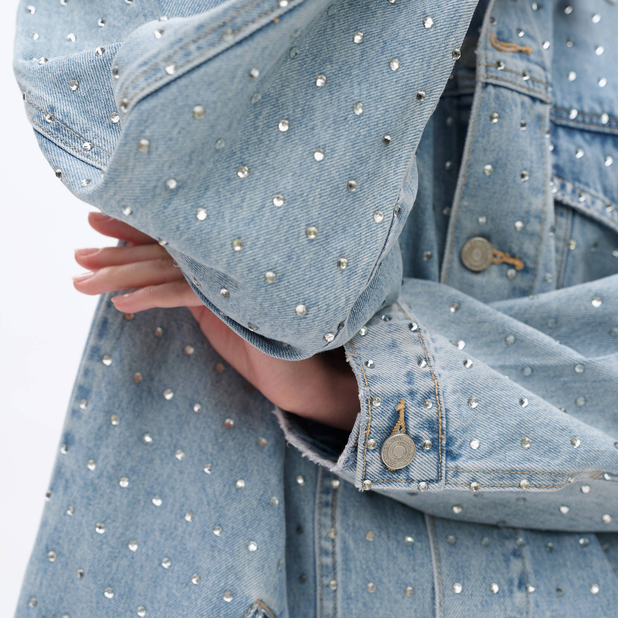 Long Sleeve Embellished Denim Jacket