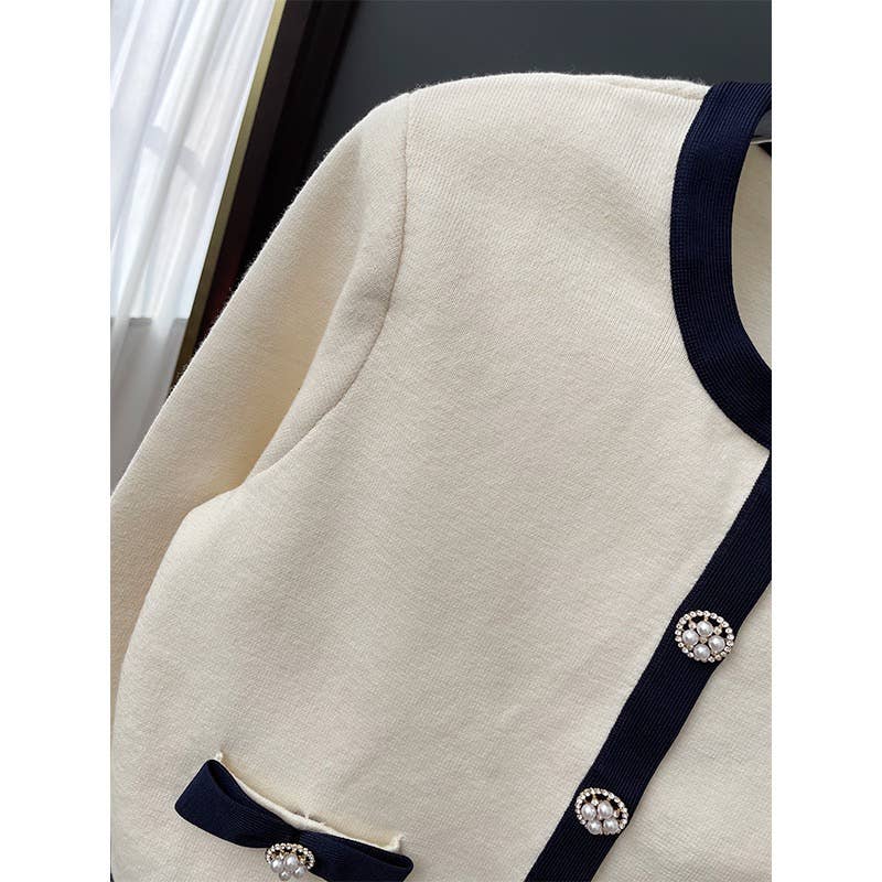 Bow Knitted Skirt Set
