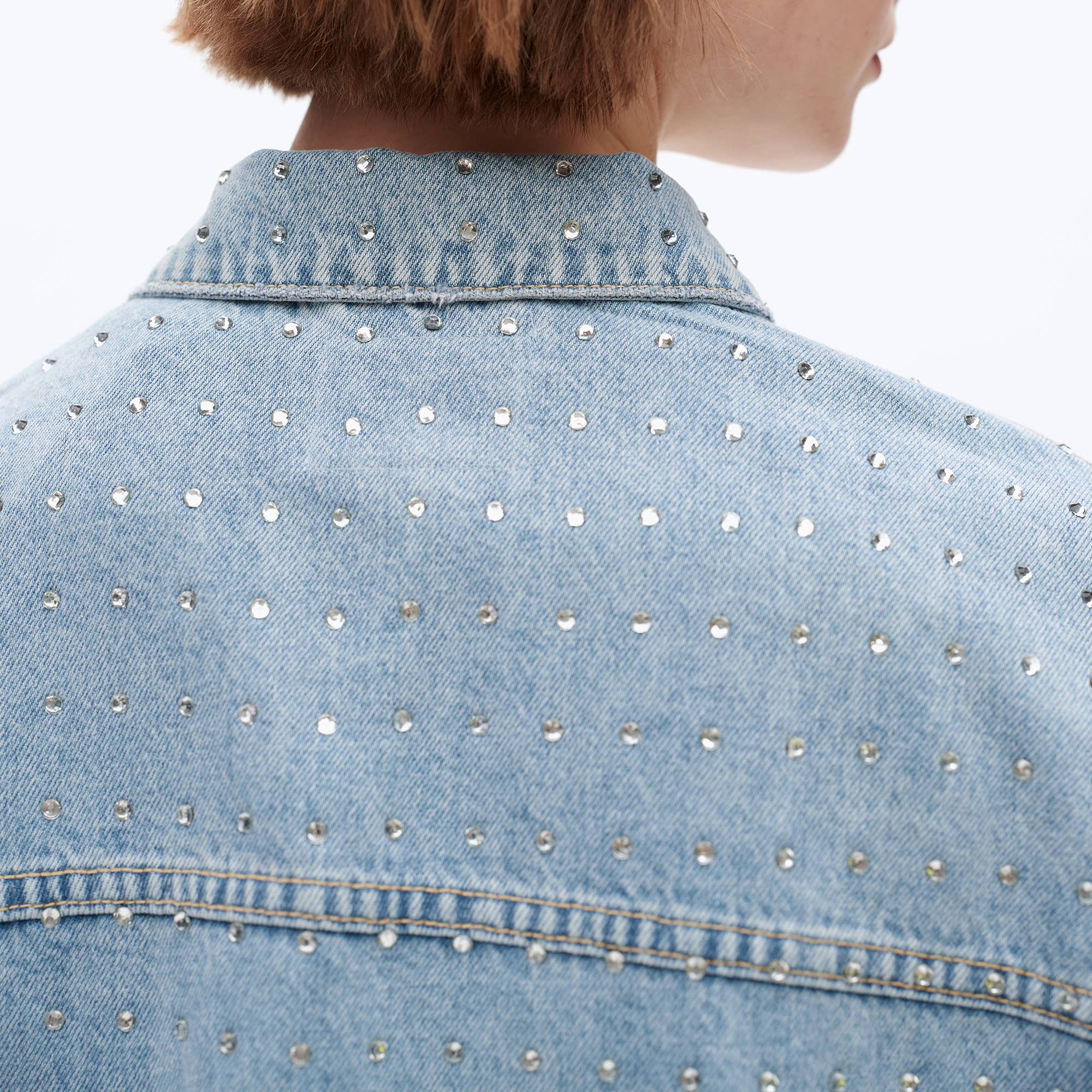 Long Sleeve Embellished Denim Jacket