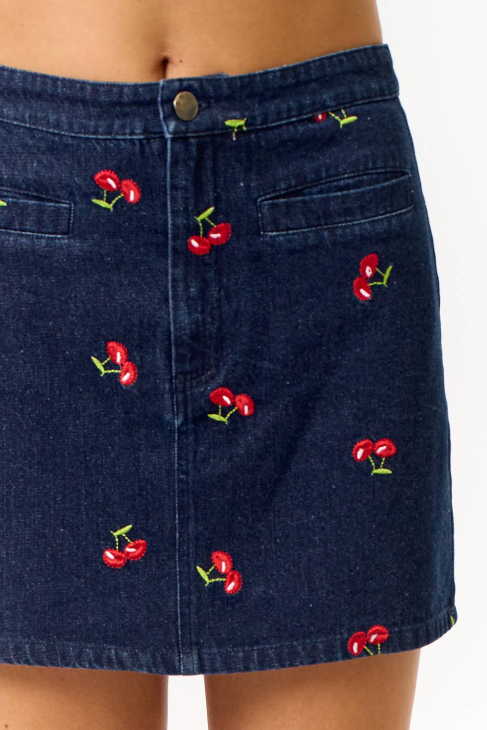 Cherry Denim Mini Skirt