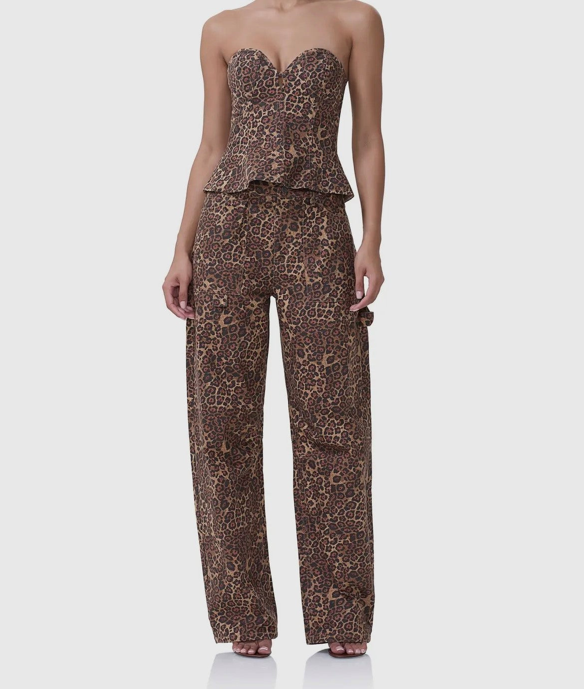 Torri Corset Top - Rock Leopard