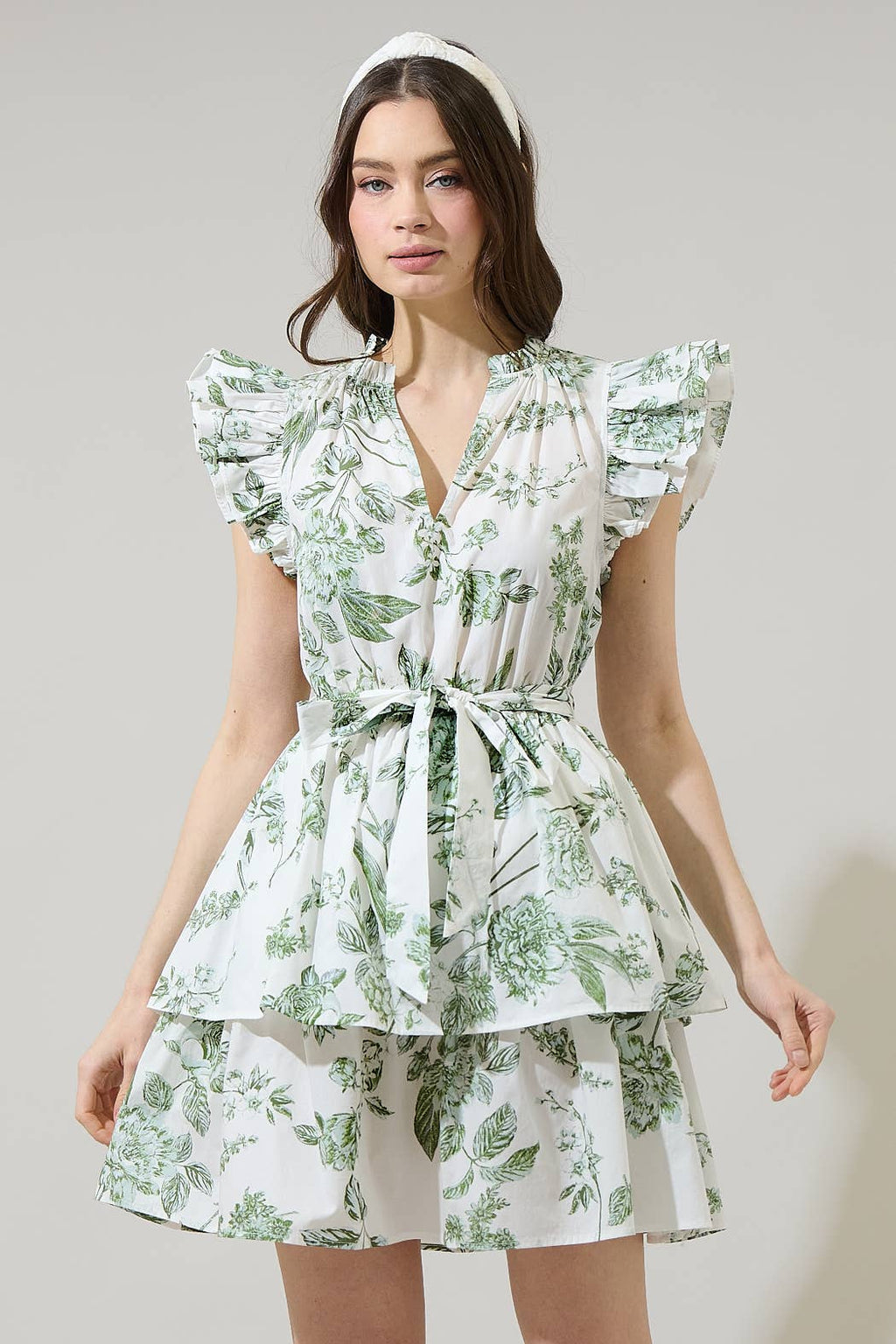 Bria Floral Marisol Tiered Mini Dress