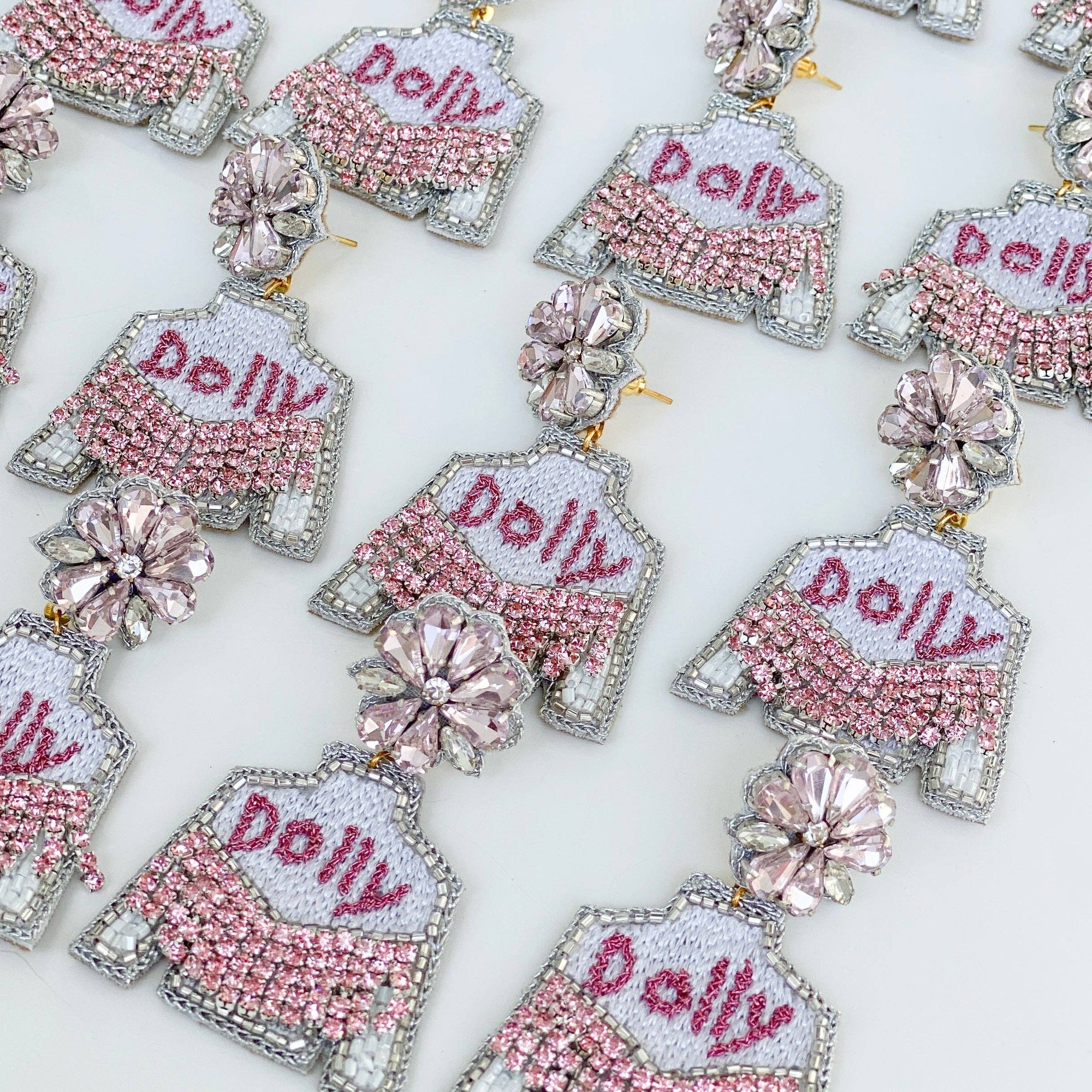Pink Dolly Parton Fringe Jacket Earrings