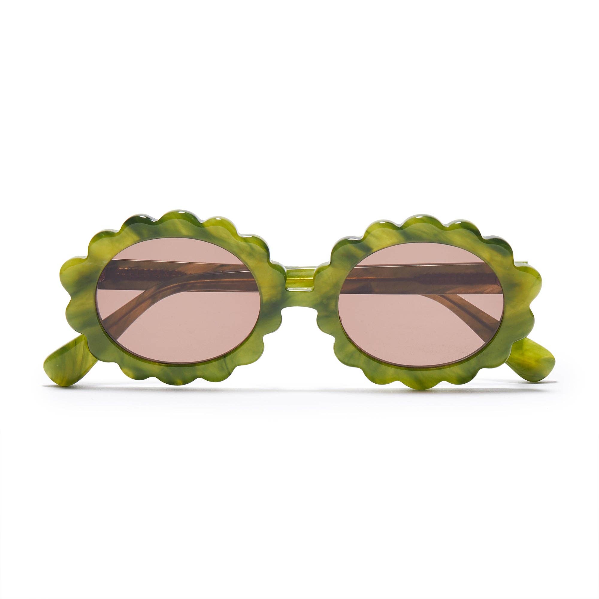 Fern Green Daisy Oval Sunglasses