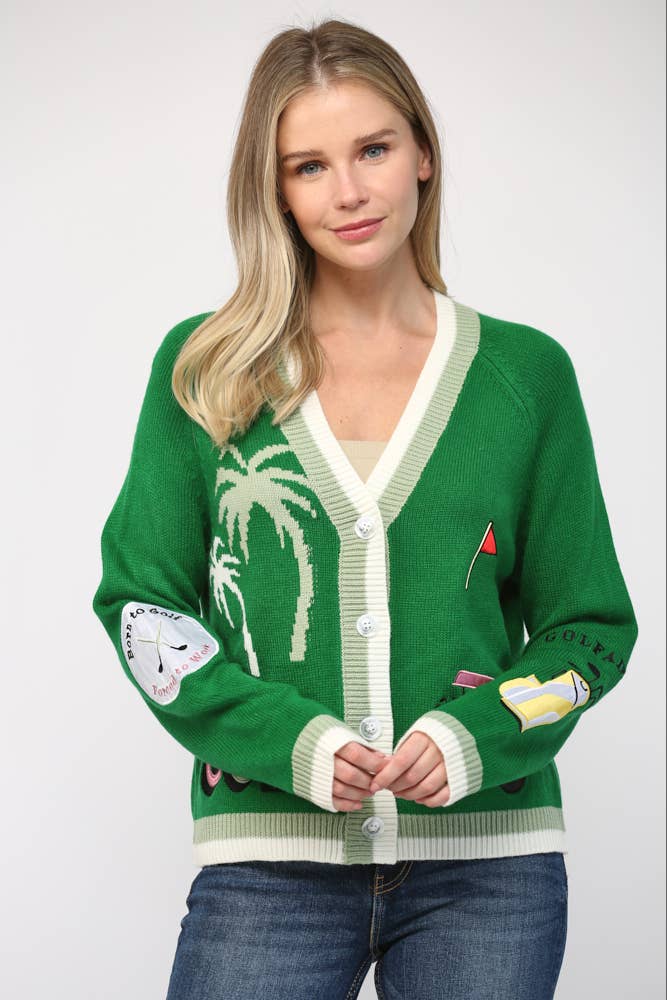 Golf Embroidered Cardigan