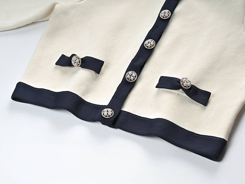 Bow Knitted Skirt Set