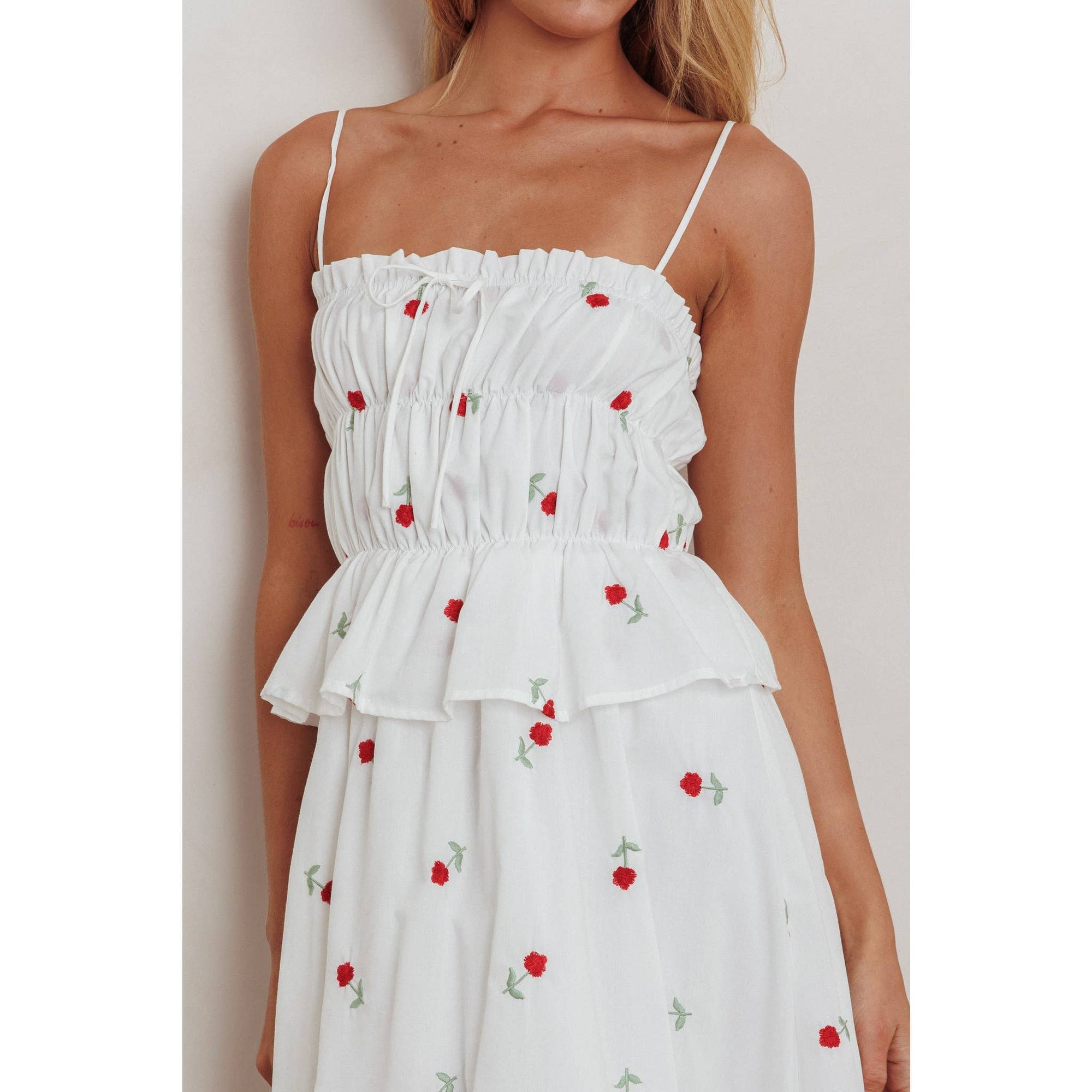 Rose Embroidery Maxi Dress