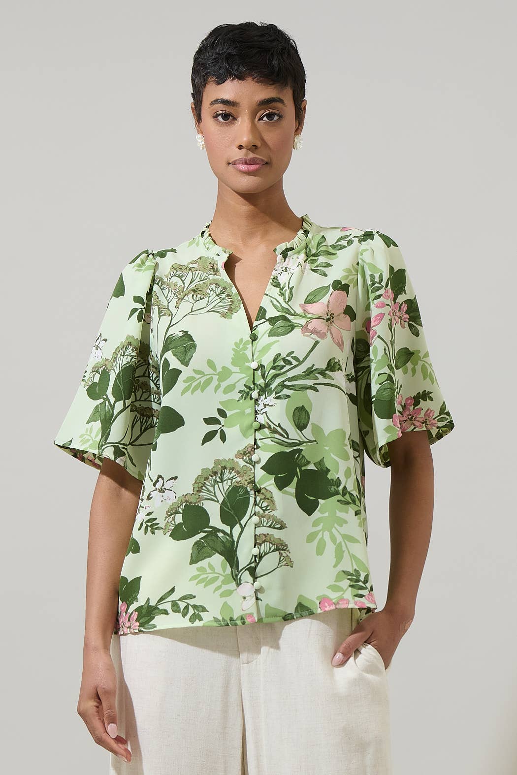 Zane Floral Bryn Button Blouse