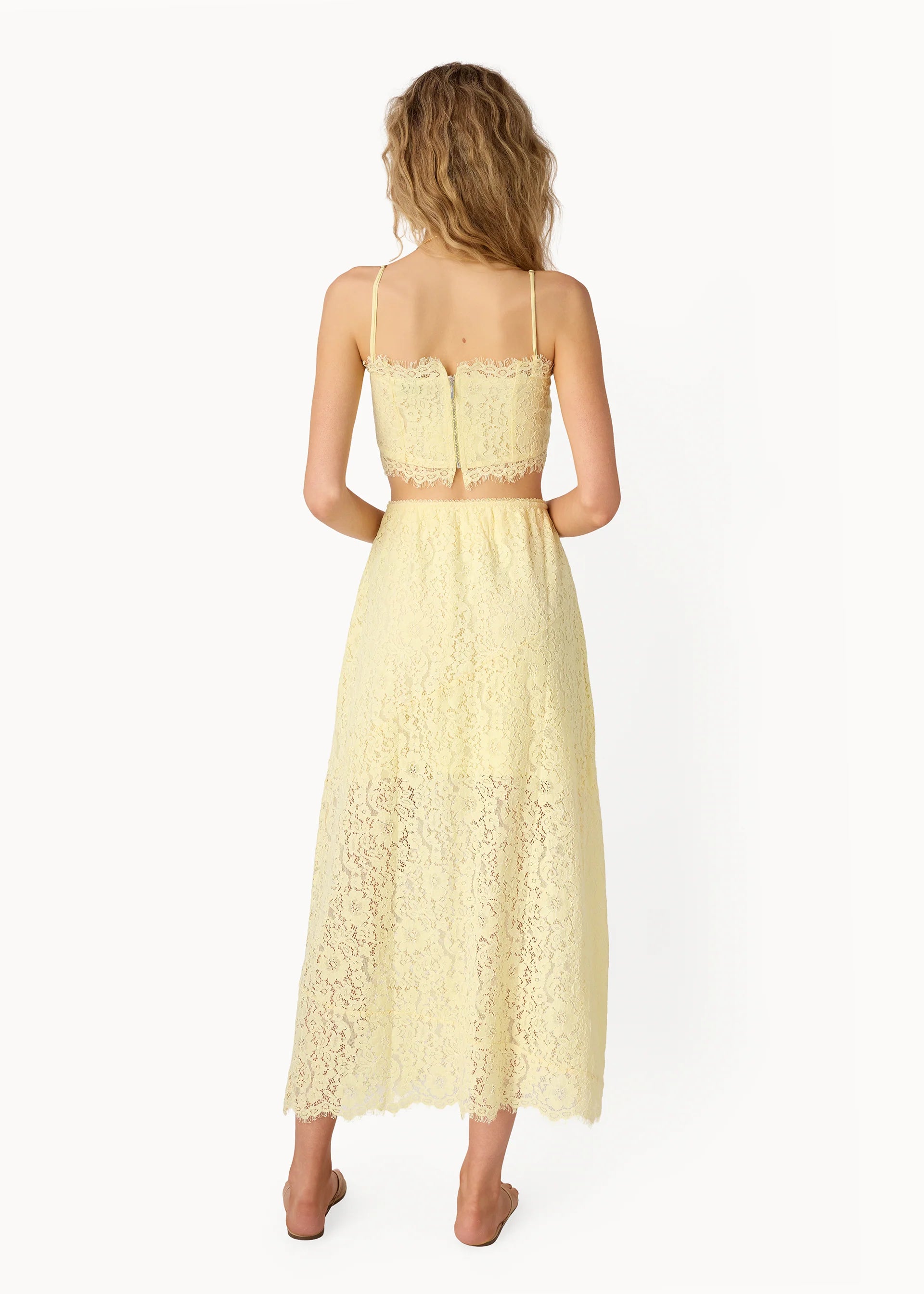 Sofie Lace Cropped Cami Buttercup