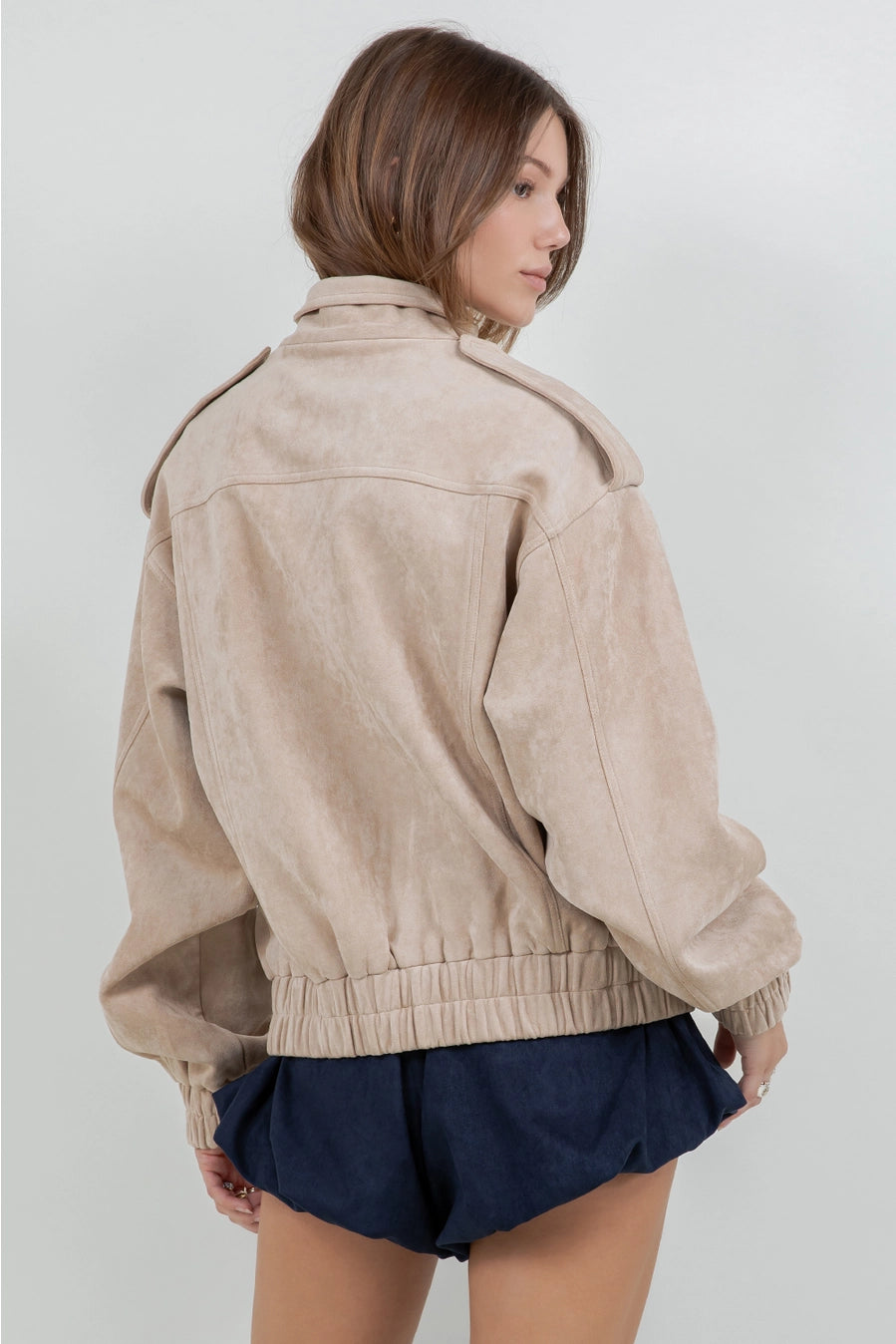 Suede Bomber Jacket