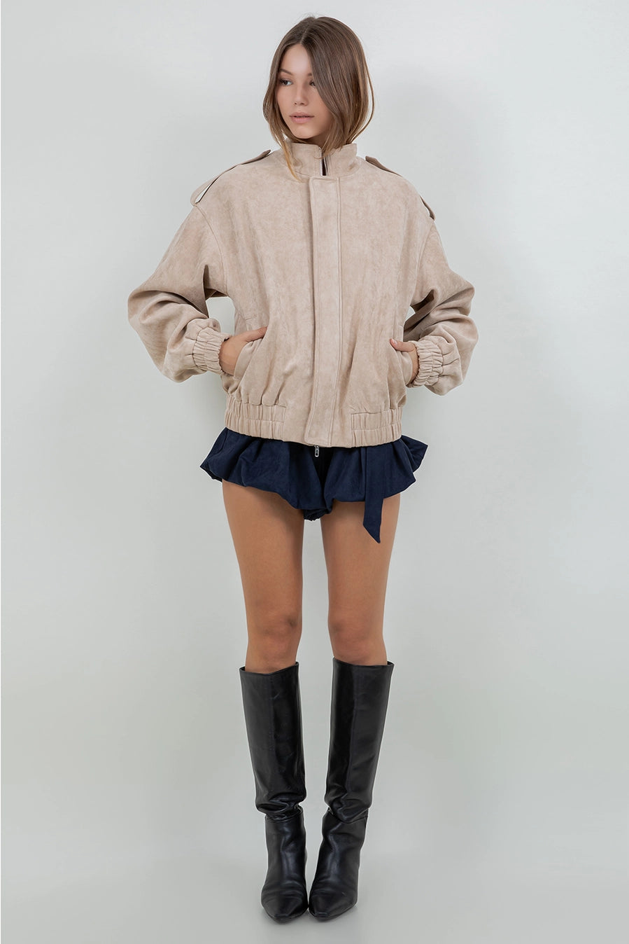 Suede Bomber Jacket