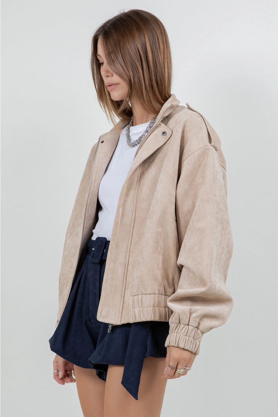 Suede Bomber Jacket