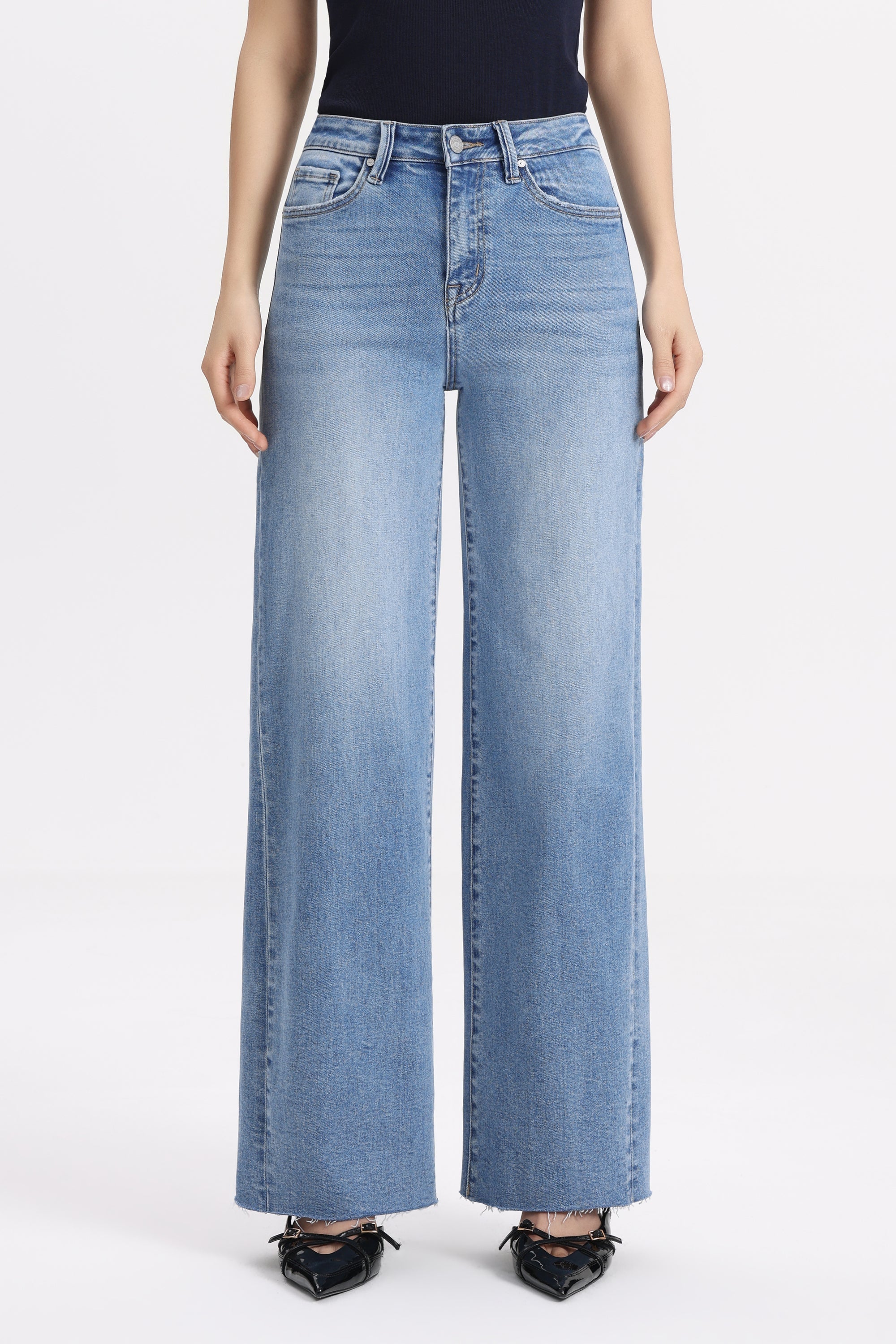 Classic High Rise Wide Leg Jeans