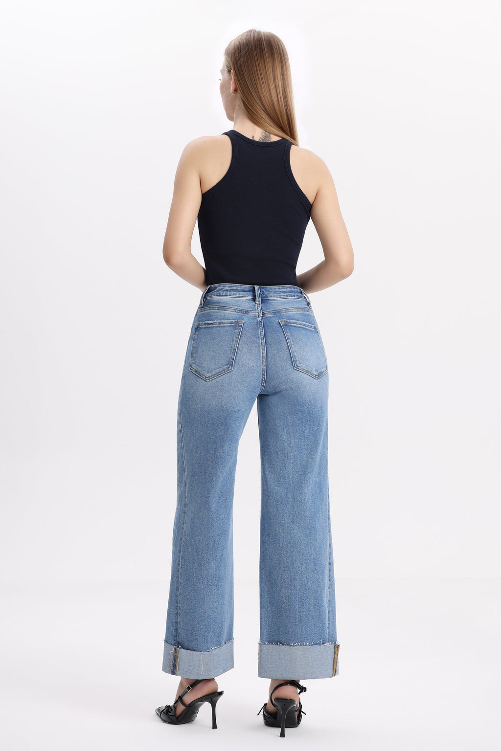 Classic High Rise Wide Leg Jeans