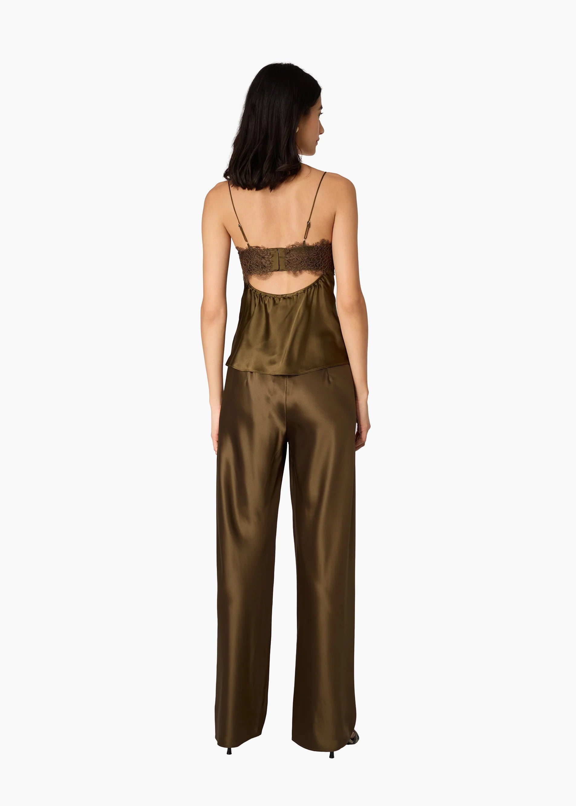 Zoie Bustier Silk Camisole Grove